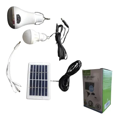 Duo de Bombillos Con Panel Solar 10W